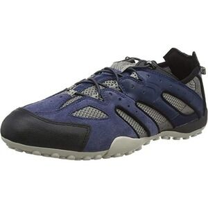 Geox Men's Respira Low-Top Sneakers Bungee Laces - Blue Grey C0024 - Size‎ 14